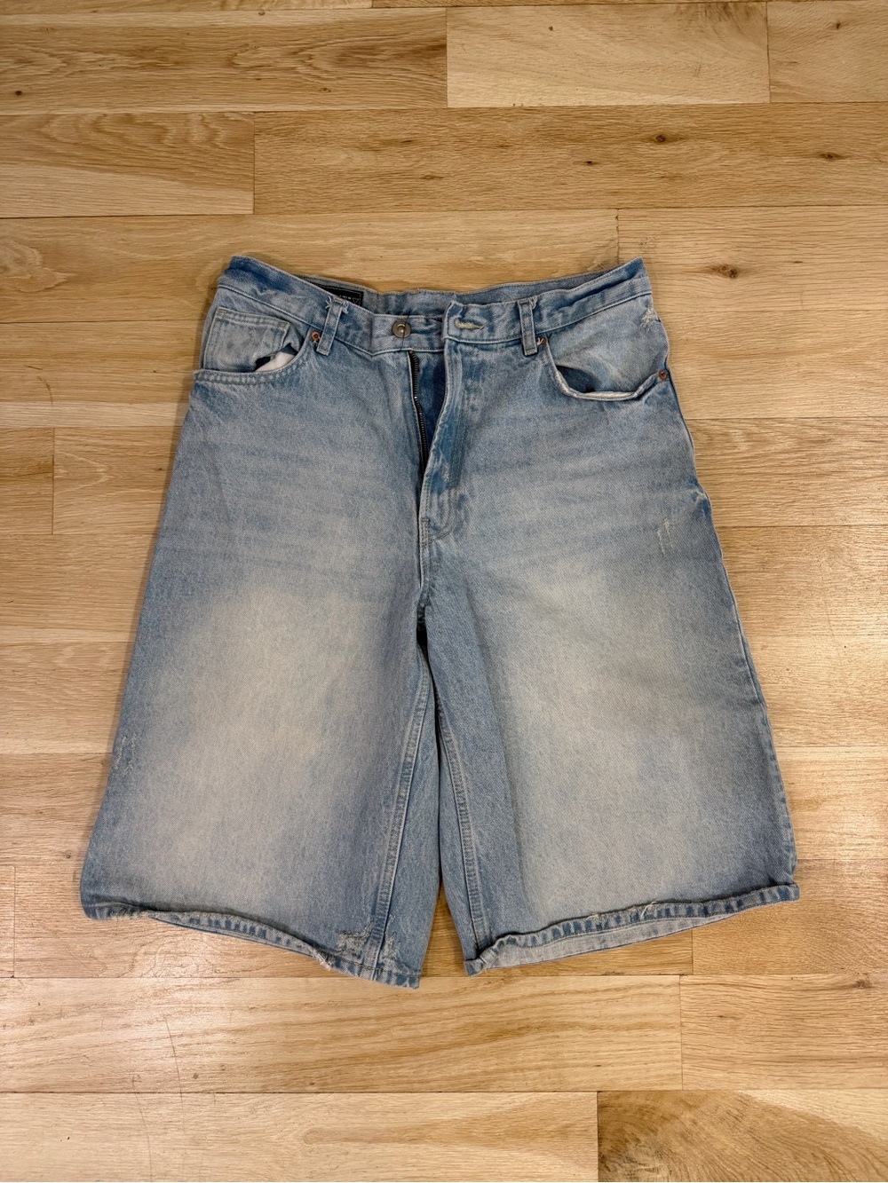 Zara Baggy Blue Denim Shorts